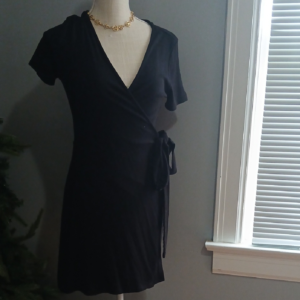 Elegant Black Wrap Dress